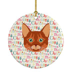 Somali Cat Christmas Ceramic Ornament