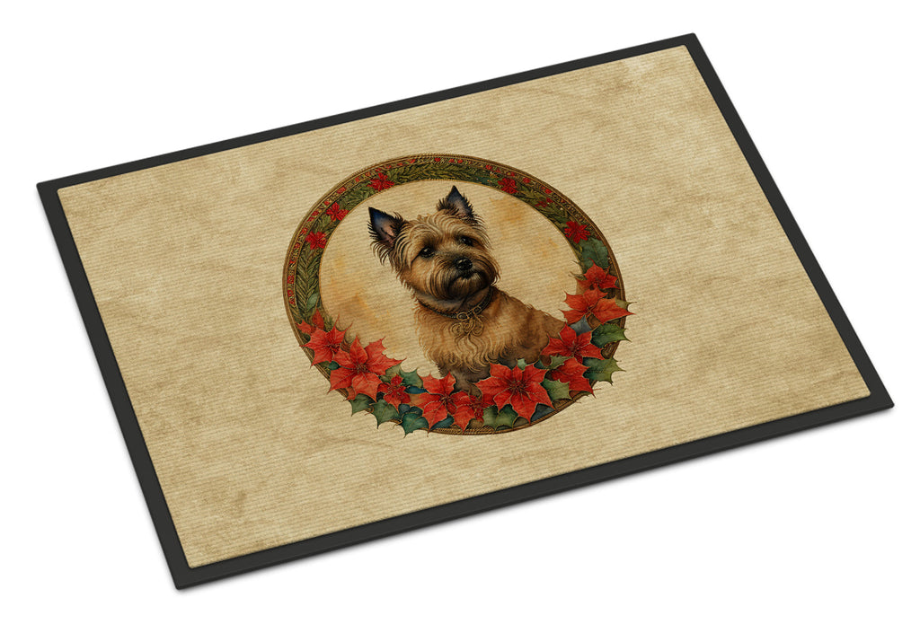 Cairn Terrier Christmas Flowers Doormat