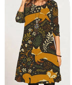Women's Long-sleeved Round Neck Christmas Dress