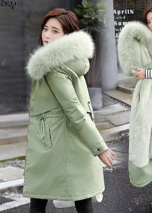GEORGINA Quilted Winter Coat with Fur Collar (One Piece)