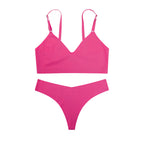 Sexy Lingerie Set with V-Neck Thong and Comfort Bra