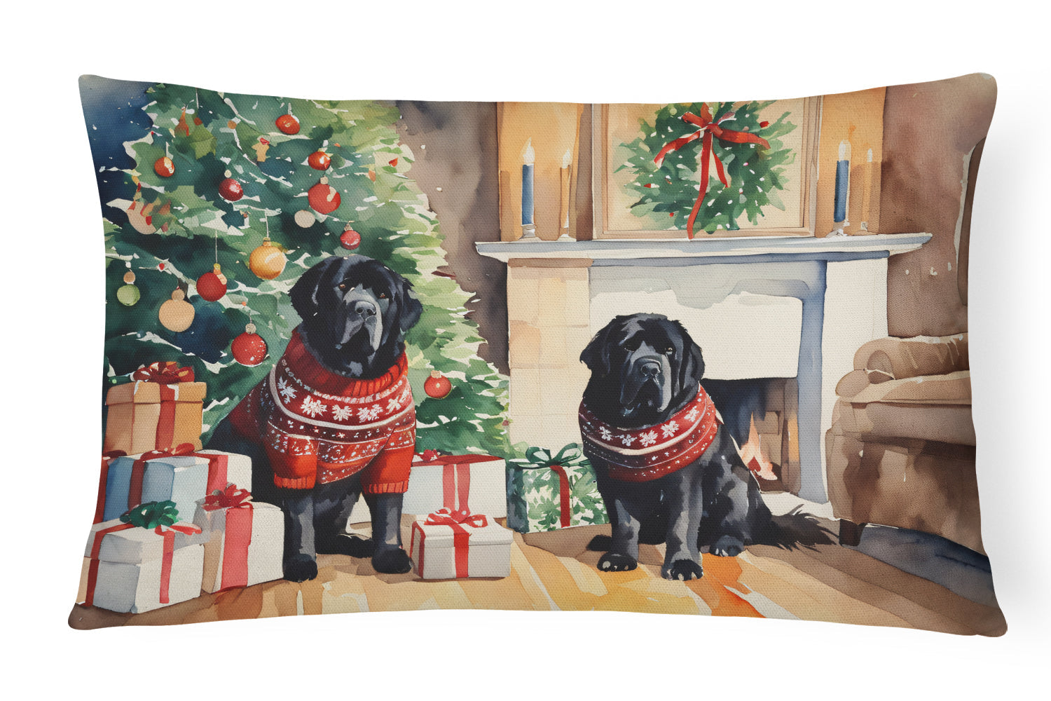 Tibetan Mastiff Cozy Christmas Throw Pillow