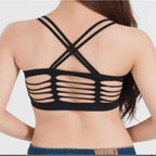 Cross Back Bralette with Removable Cups for Yoga