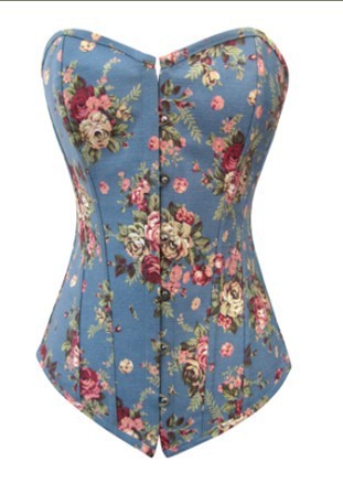 Factory Direct Denim Corset with Print Design