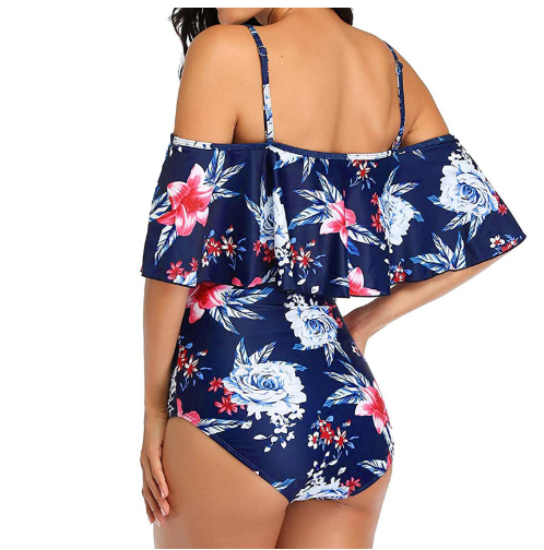 Ruffle Off-Shoulder One-Piece Swimsuit