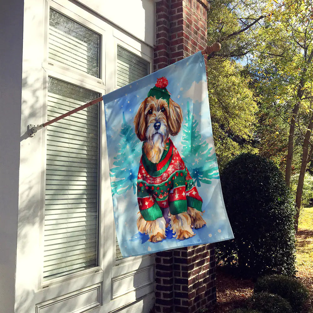 Petit Basset Griffon Vendeen Christmas House Flag
