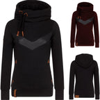 Women's Long-sleeved Hooded Stitching Sweater