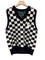 Men's V-Collar Knitted Chessboard Plaid Sweater Vest