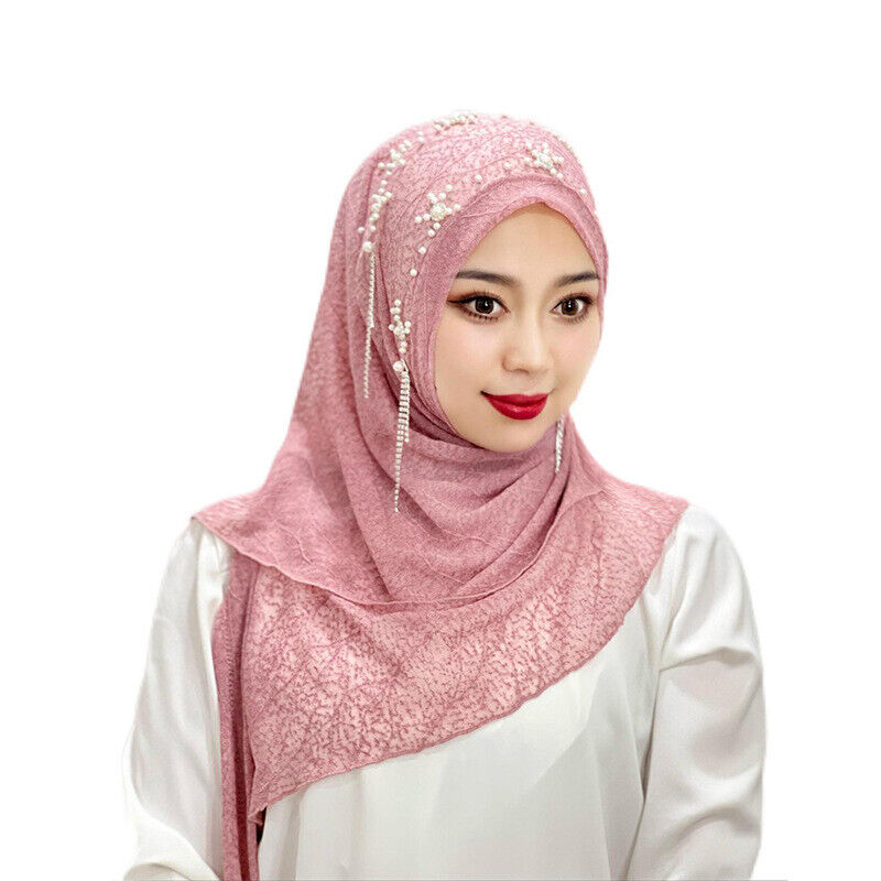 Fashion Muslim Hijab Scarf with Beads and Tassels
