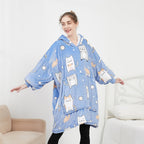 Women's Hooded Sherpa Blanket Sweatshirt with Flange