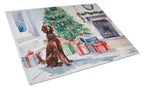Irish Setter Cozy Christmas Glass Cutting Board