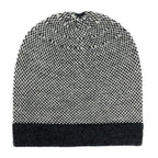 Midnight Interwoven Alpaca Beanie | Embroidered Cap