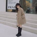 Women's Khaki Lantern Sleeve Windbreaker Jacket