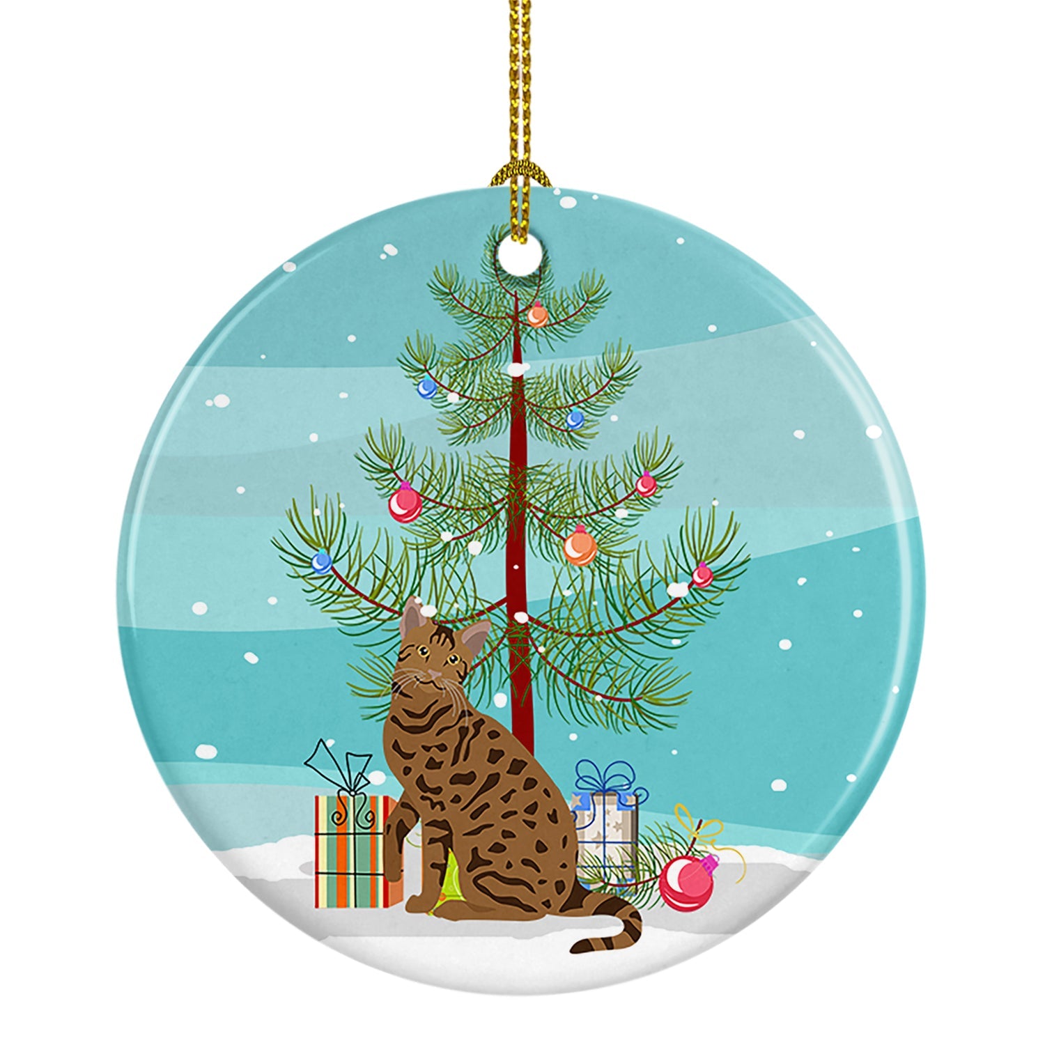 Ocicat Cat Christmas Ceramic Ornament