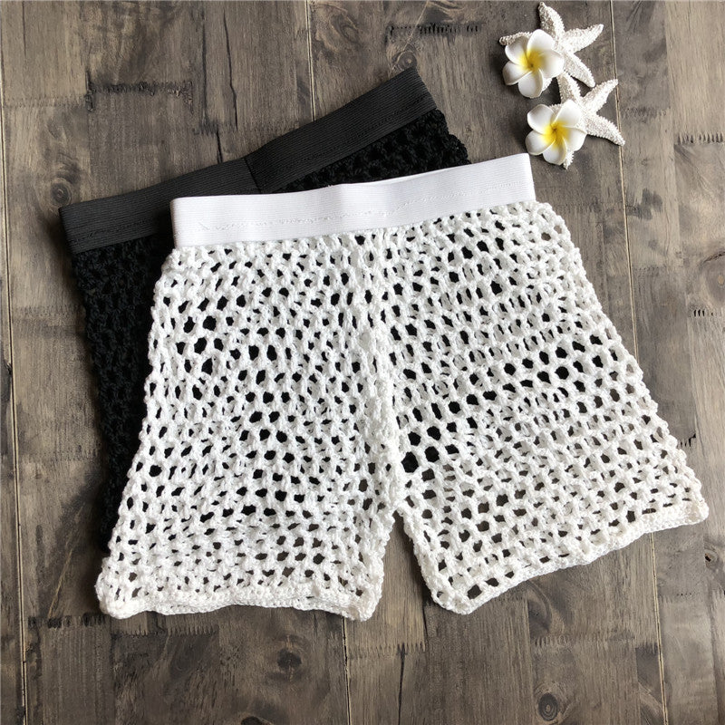 Crochet Net Beach Cover-Up Shorts