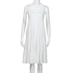 Sleeveless Round Neck Color Block Beach Dress