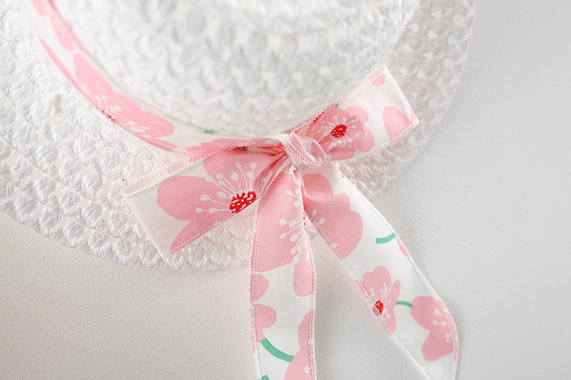 Summer Baby Girl Beach Dress with Cute Bow and Print