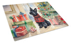 Scottish Terrier Cozy Christmas Glass Cutting Board