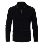 Men's Thick Chenille Zippered Solid Color Sweater