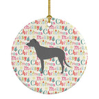 Irish Wolfhound Merry Christmas Ceramic Ornament