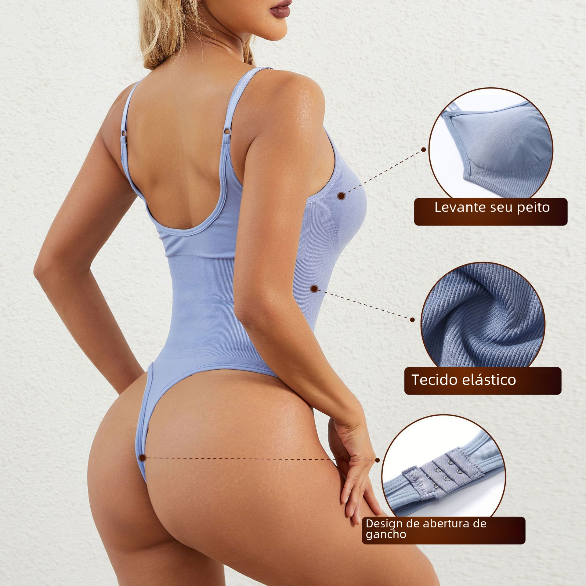 European Style Bodysuit with Backless Design