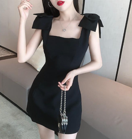 Tie-Bow Strap Bodycon Mini Dress