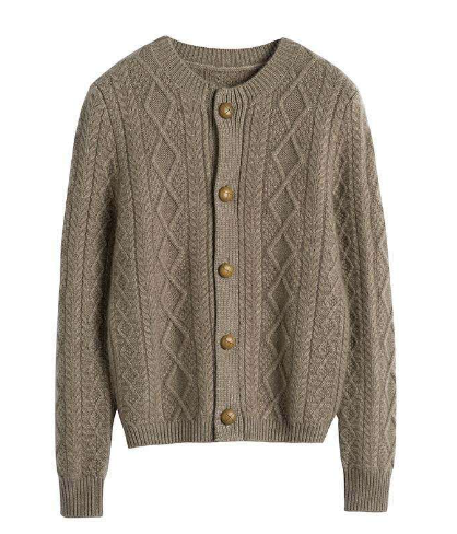 Thick 100% Pure Wool Women's Cardigan Sweater