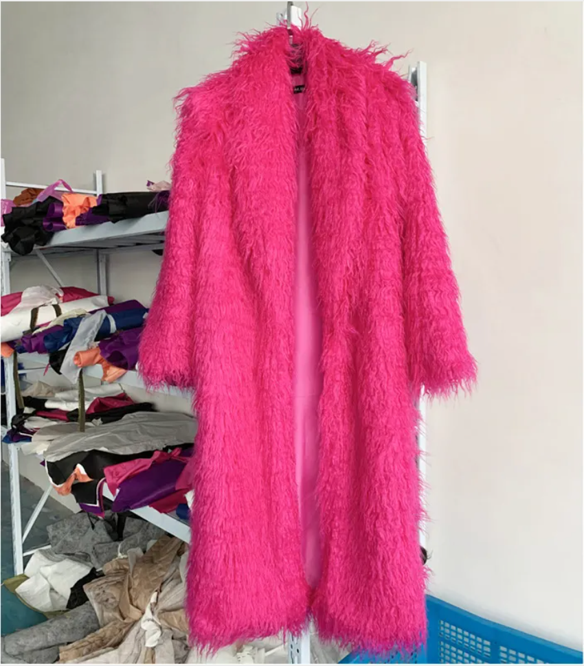Women's Winter Leather Fur Coat