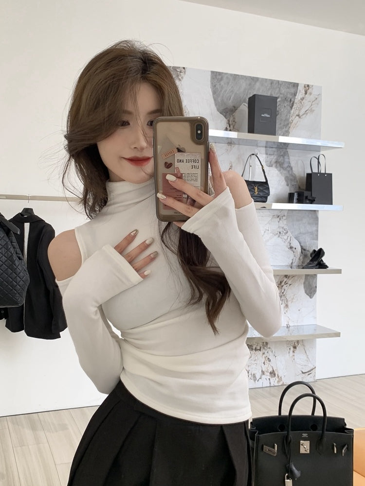 Slim Long Sleeve Turtleneck T-shirt for Women | Streetwear