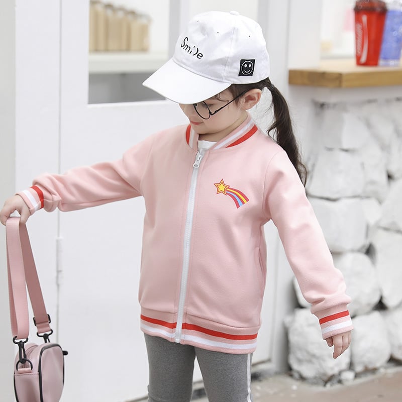 Baby Print Fleece Jacket with Zipper Design