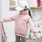 Baby Print Fleece Jacket with Zipper Design