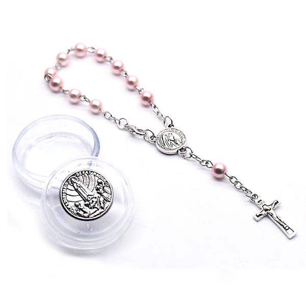 Pearl Rosary Bracelet with Cross