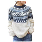 Vintage Floral Knit Sweater for Women - In Stock