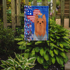 Blue and Tan Full Coat Yorkshire Terrier USA American Garden Flag