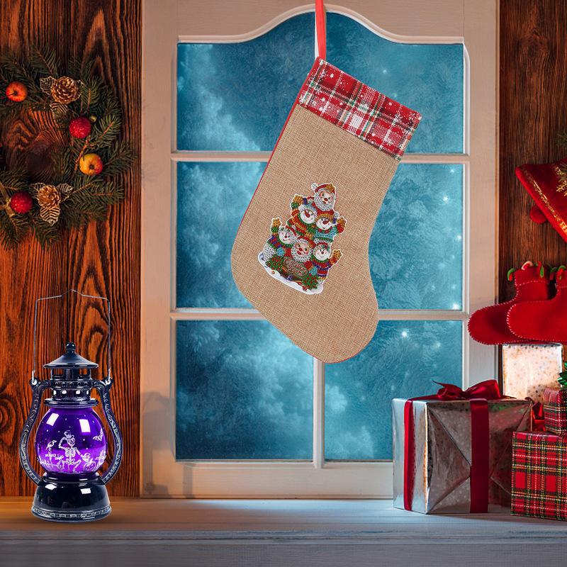 Linen Christmas Glow Shaped Socks