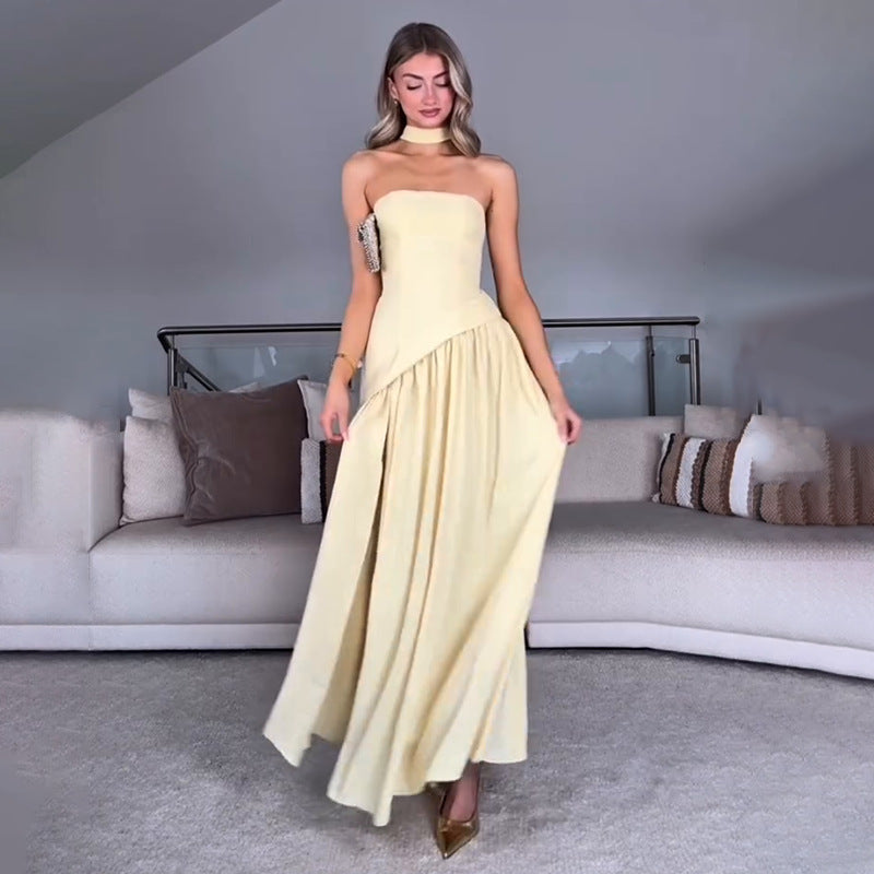 Tube Top Backless Maxi Dress