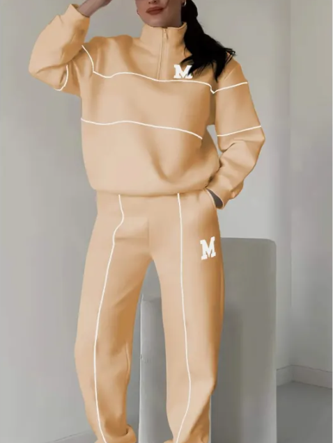 Womens 2 Piece Outfits Lounge Hoodless Pullover Sweatshirt Sweatsuit Sets Sweatshirt Baggy Fashion Sweatpants With Pockets | Streetwear