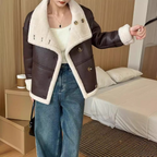 Grain Leather Coat