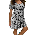 Summer Floral Dress for Women - Short Sleeve & Plus Size