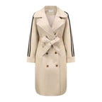 Vintage Stripe Women's Mid-Length Trench Coat