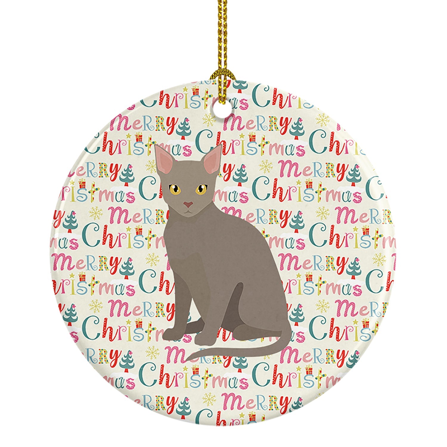 Malayan Cat Christmas Ceramic Ornament