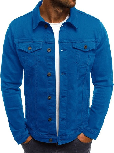 ZOGAA Men's Simple Short Denim Jacket for Autumn/Winter