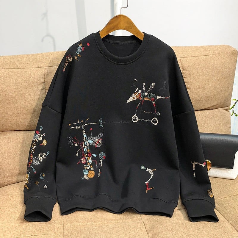 Embroidered Cotton Sweatshirt for Youthful Vitality | Streetwear