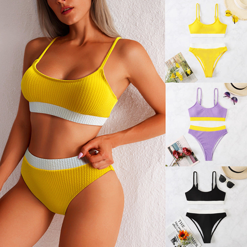 2022 Color-Block Bikini Swimsuit for Women