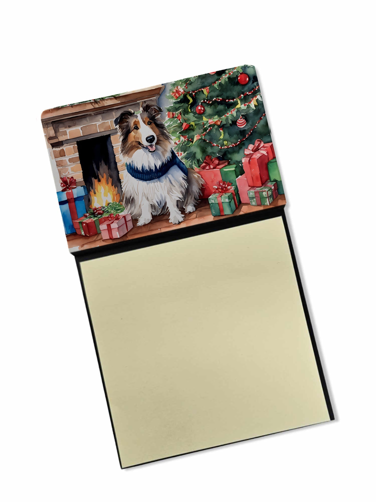Sheltie Cozy Christmas Sticky Note Holder