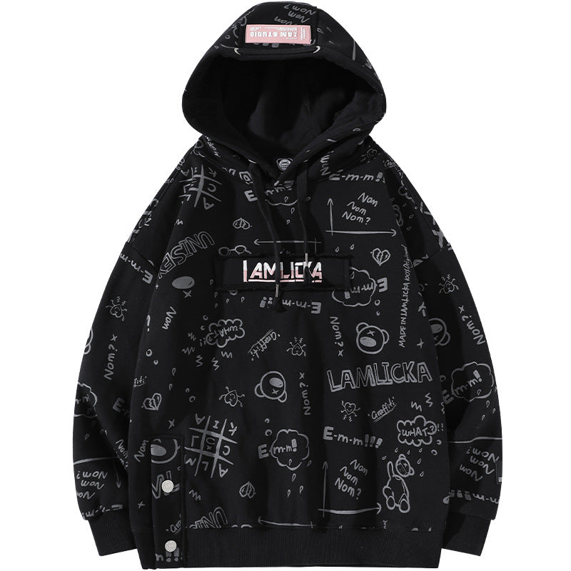Trendy Graffiti Hooded Women's Sweater