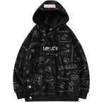 Trendy Graffiti Hooded Women's Sweater