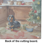 Dachshund Christmas Cookies Glass Cutting Board
