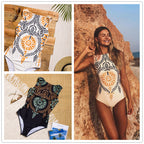Retro Floral One-Piece Swimsuit for Women