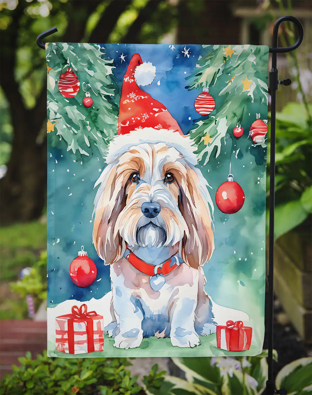 Petit Basset Griffon Vendeen Christmas Garden Flag